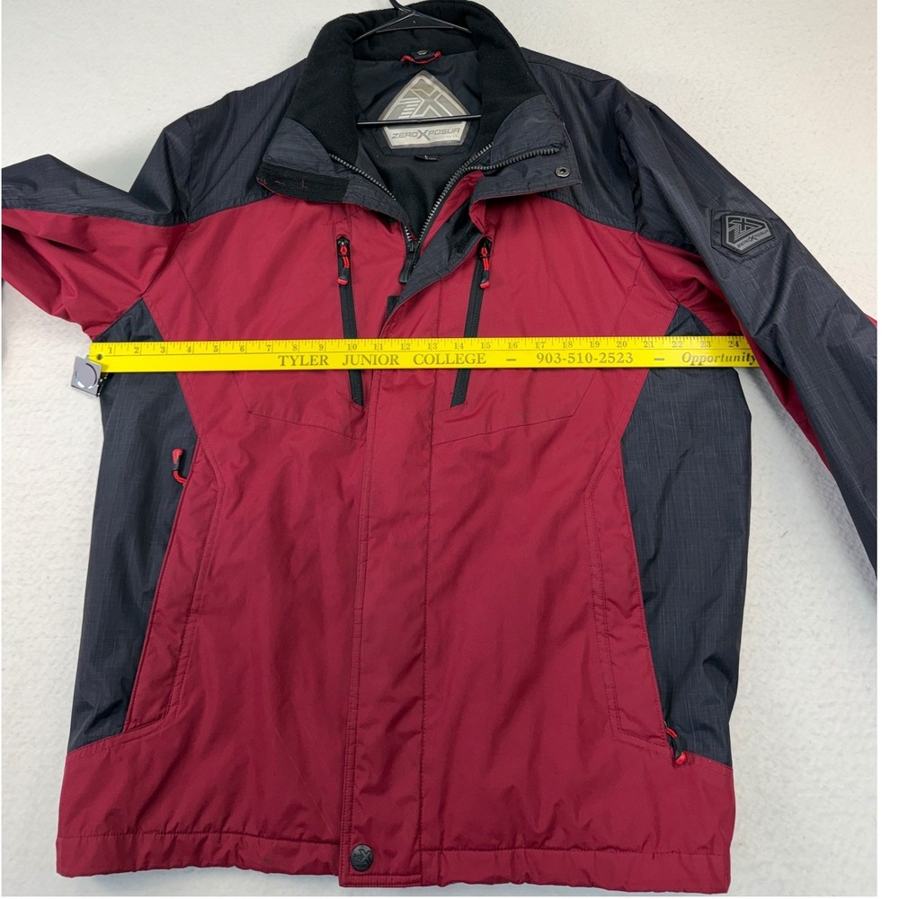 ZeroXposur Mens Ski Jacket Red Charcoal Grey Boarding Co Large GS84020